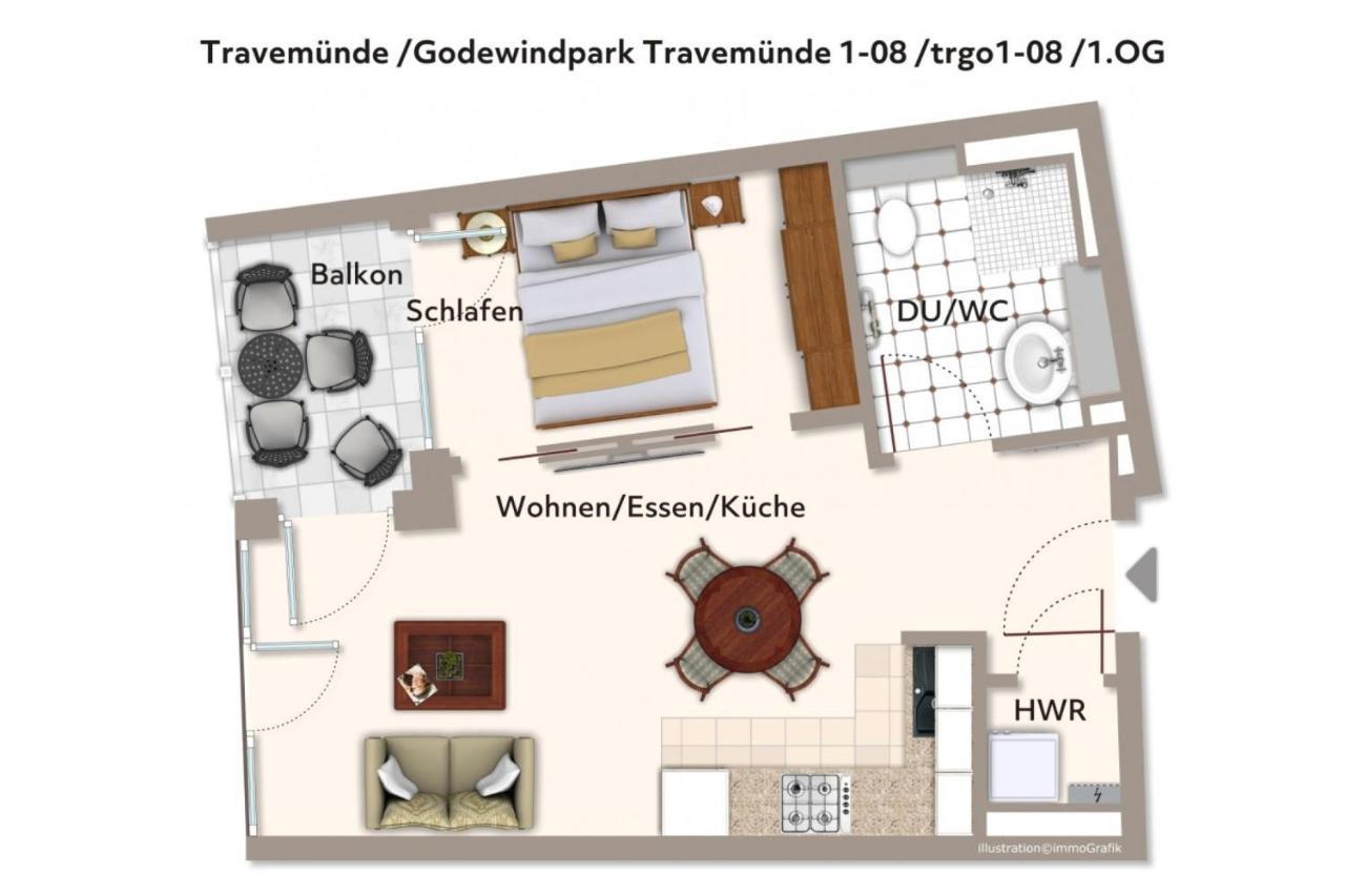 Godewindpark Travemuende Godewindpark Travemuende 1-08 Apartment Lubeck Bagian luar foto
